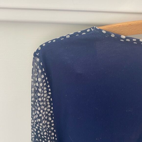 BODEN Aubrey Sheer Layered Polka Dot Blouse Women’s 12 V-Neck Chiffon Top Office - Picture 8 of 12